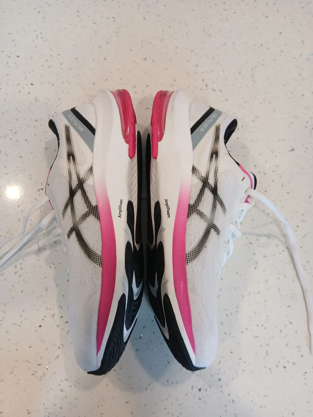 Asics Womens Size 9.5 Gel-Pulse 13 Running Shoes White Pink 1012B035 Mesh